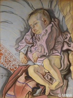 Śpiące dziecko w poduszce (Śpiący Staś), 1902
