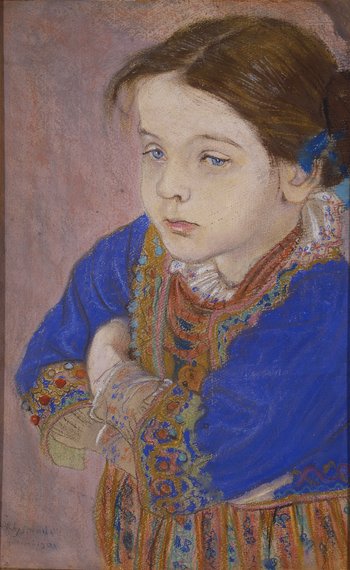 Dziewczynka w ludowym stroju (Popiersie dziewczynki w wyszywanym gorseciku), 1901
